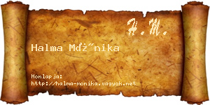 Halma Mónika névjegykártya